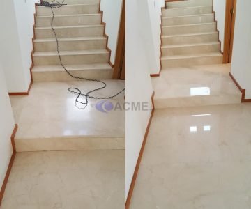 pulido de escaleras de mármol