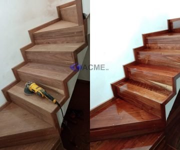 pulido de escaleras de madera